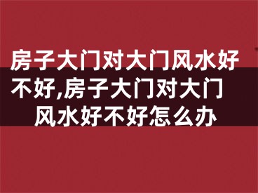 房子大门对大门风水好不好,房子大门对大门风水好不好怎么办