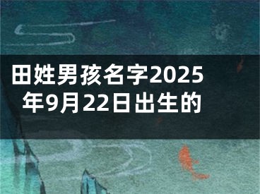 田姓男孩名字2025年9月22日出生的