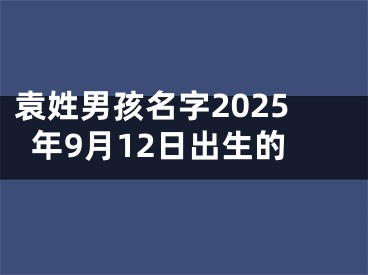 袁姓男孩名字2025年9月12日出生的