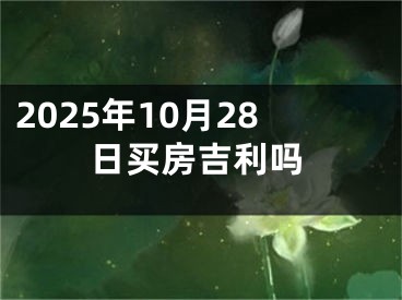 2025年10月28日买房吉利吗