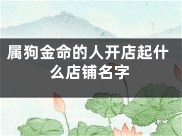 属狗金命的人开店起什么店铺名字