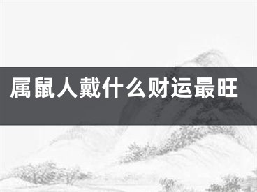 属鼠人戴什么财运最旺