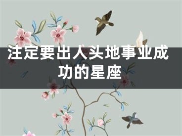 注定要出人头地事业成功的星座