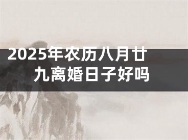 2025年农历八月廿九离婚日子好吗