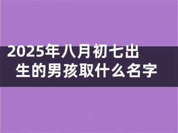 2025年八月初七出生的男孩取什么名字