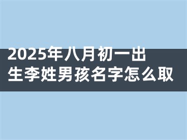 2025年八月初一出生李姓男孩名字怎么取