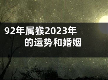 92年属猴2023年的运势和婚姻