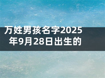 万姓男孩名字2025年9月28日出生的