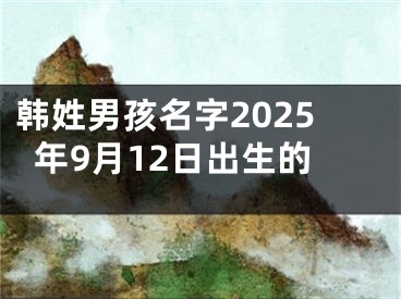 韩姓男孩名字2025年9月12日出生的