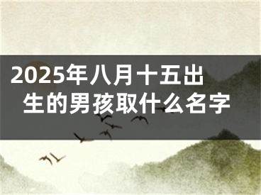 2025年八月十五出生的男孩取什么名字
