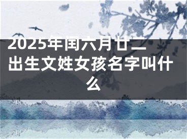 2025年闰六月廿二出生文姓女孩名字叫什么