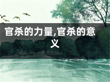 官杀的力量,官杀的意义