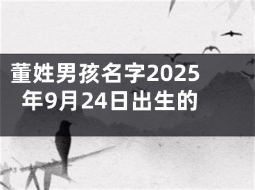 董姓男孩名字2025年9月24日出生的