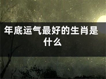 年底运气最好的生肖是什么