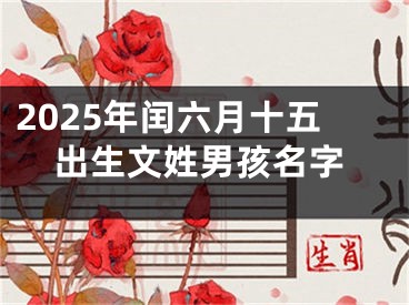 2025年闰六月十五出生文姓男孩名字