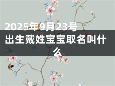 2025年9月23号出生戴姓宝宝取名叫什么
