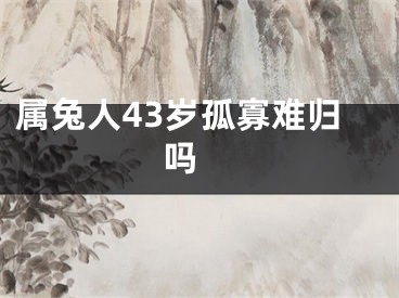 属兔人43岁孤寡难归吗 