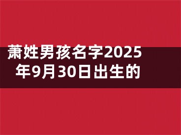 萧姓男孩名字2025年9月30日出生的