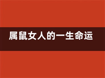 属鼠女人的一生命运