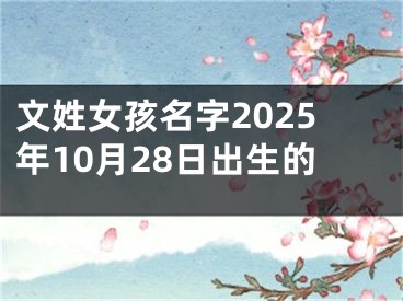 文姓女孩名字2025年10月28日出生的