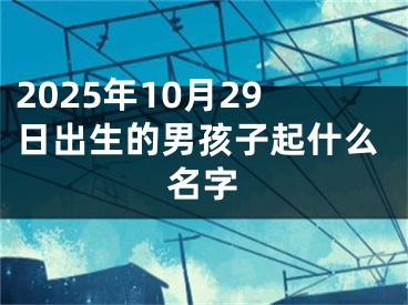 2025年10月29日出生的男孩子起什么名字