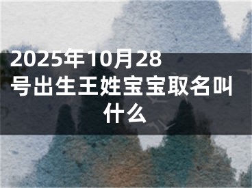 2025年10月28号出生王姓宝宝取名叫什么