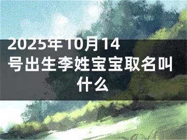 2025年10月14号出生李姓宝宝取名叫什么
