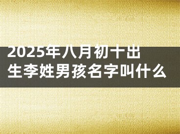 2025年八月初十出生李姓男孩名字叫什么