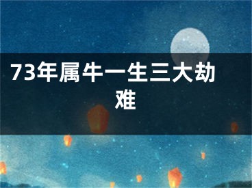 73年属牛一生三大劫难