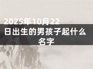 2025年10月22日出生的男孩子起什么名字