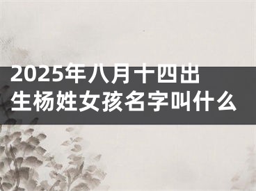 2025年八月十四出生杨姓女孩名字叫什么