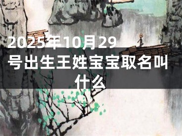 2025年10月29号出生王姓宝宝取名叫什么
