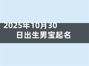 2025年10月30日出生男宝起名