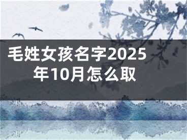 毛姓女孩名字2025年10月怎么取
