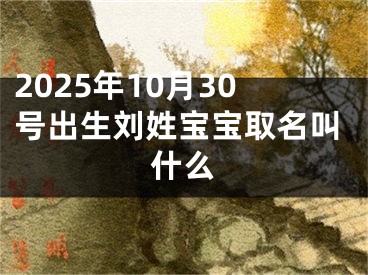 2025年10月30号出生刘姓宝宝取名叫什么