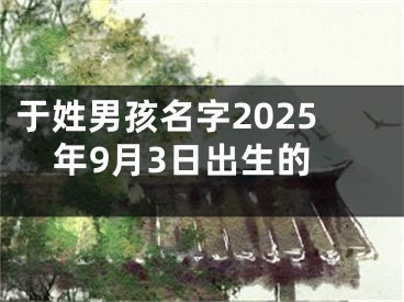 于姓男孩名字2025年9月3日出生的