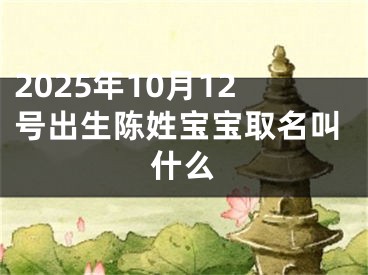 2025年10月12号出生陈姓宝宝取名叫什么
