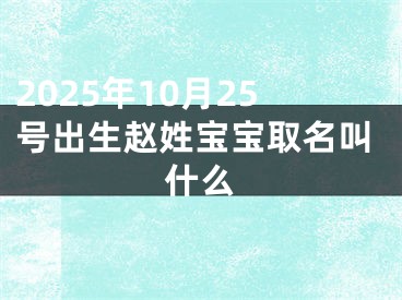2025年10月25号出生赵姓宝宝取名叫什么
