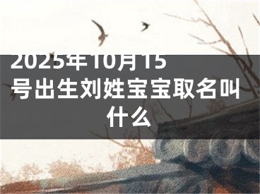 2025年10月15号出生刘姓宝宝取名叫什么