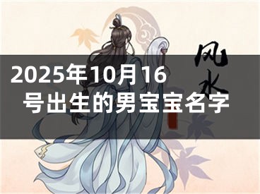 2025年10月16号出生的男宝宝名字