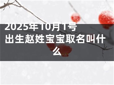 2025年10月1号出生赵姓宝宝取名叫什么