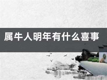 属牛人明年有什么喜事