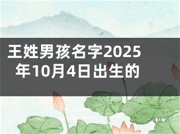 王姓男孩名字2025年10月4日出生的