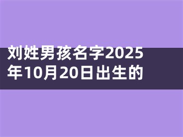 刘姓男孩名字2025年10月20日出生的