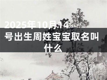 2025年10月14号出生周姓宝宝取名叫什么