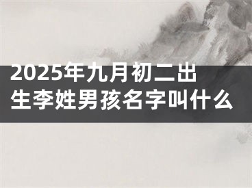 2025年九月初二出生李姓男孩名字叫什么