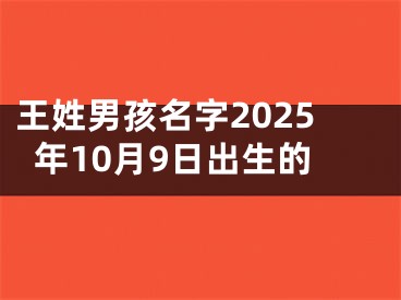 王姓男孩名字2025年10月9日出生的