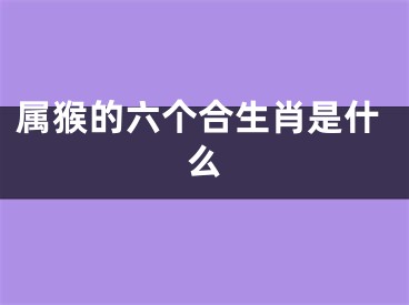 属猴的六个合生肖是什么