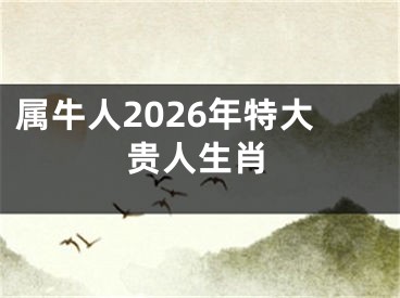 属牛人2026年特大贵人生肖