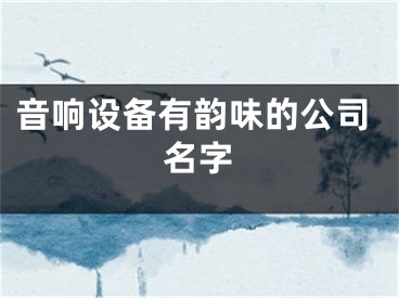 音响设备有韵味的公司名字